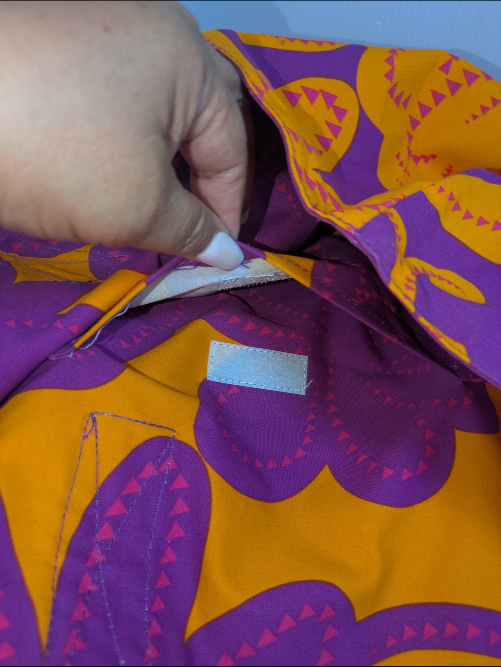 Echo Design Oversized Floral Canvas Tote Bag Purple Orange Boho Beach Shopper - Picture 11 of 11